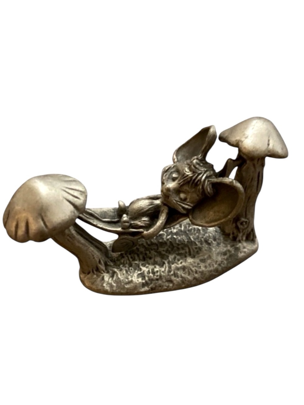 Vintage 1982 HALLMARK Mouse In Hammock Little Gallery Miniature Pewter Figurine